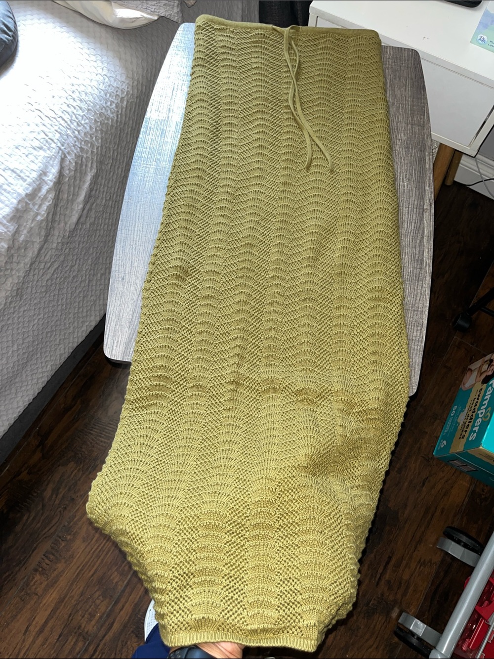 Olive Green Crochet Vacation Skirt